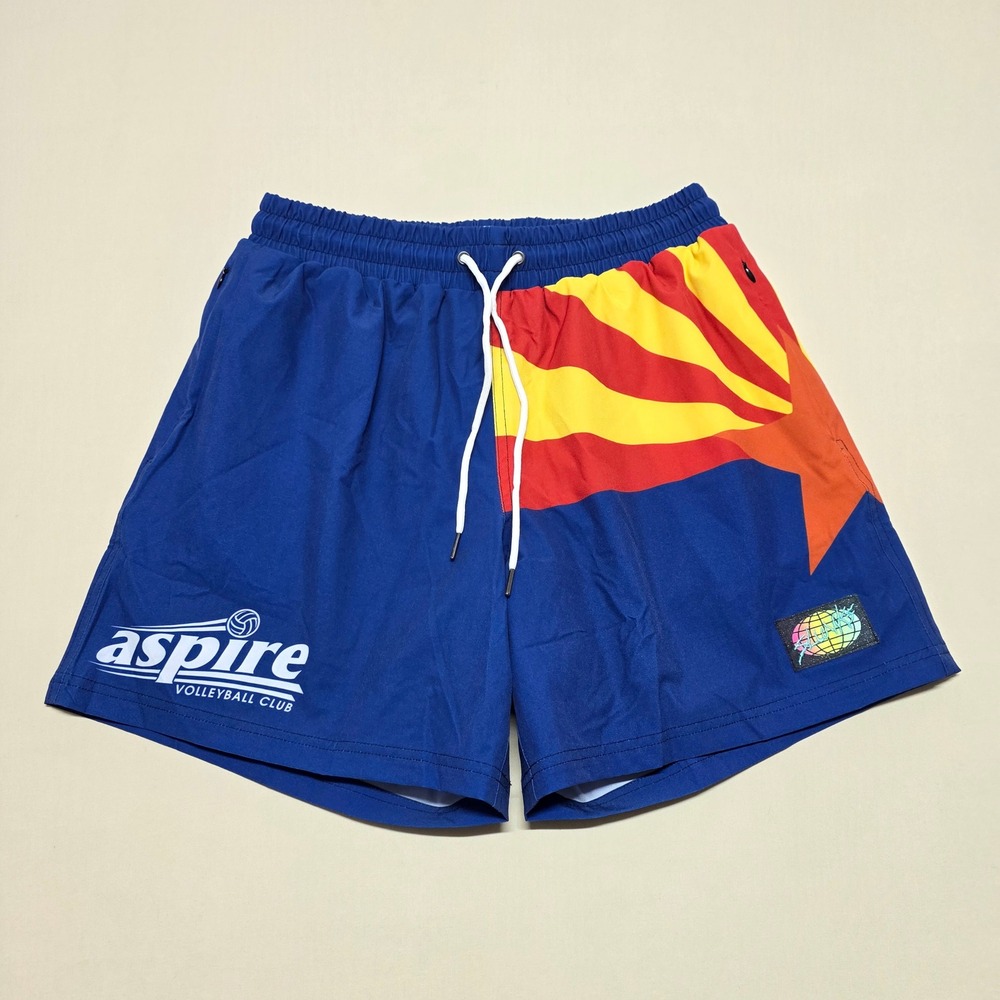 Slunks Aspire Volleyball Club Short Mens Small Lined Elastic Waist Drawstring
